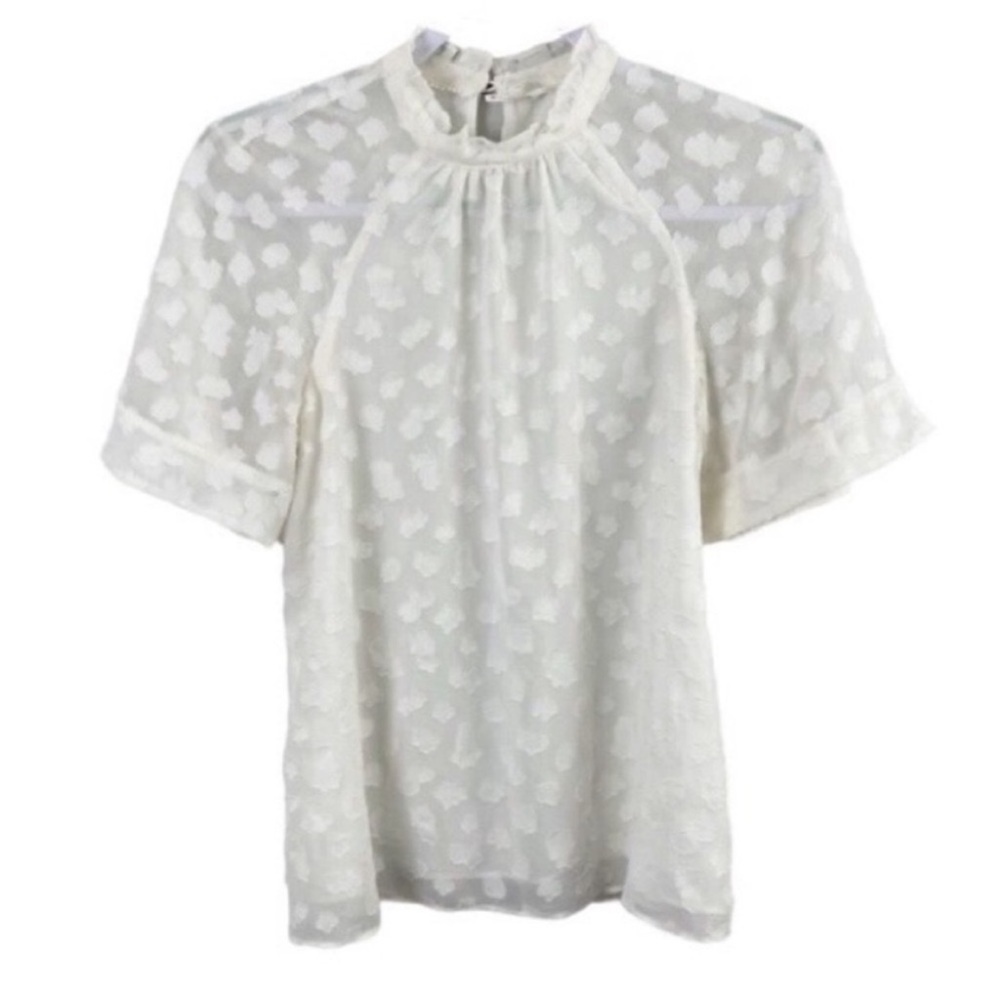 Anthropologie Feather Bone Chiffon Blouse